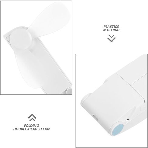 Portable USB Double-headed Mini Fan USB Rechargeable Foldable Cooling Fan for Travel and Outdoor Use Small White with Dual Heads in Kuwait