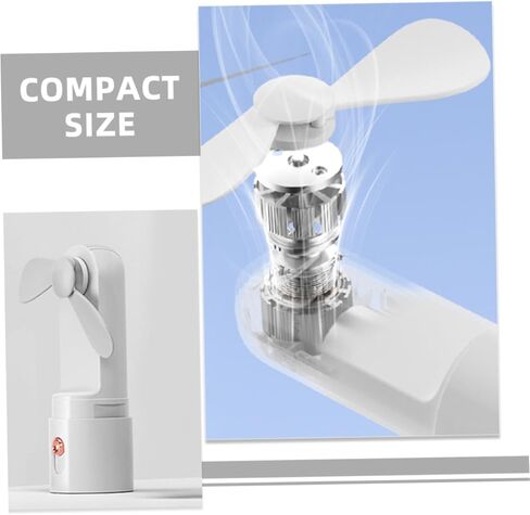 Portable Handheld Mini Fan with 2000mah Rechargeable Battery 3-speed USB Cooling Fan for Adults and Travel White Compact Desk for Personal Cooling in Saudi Arabia