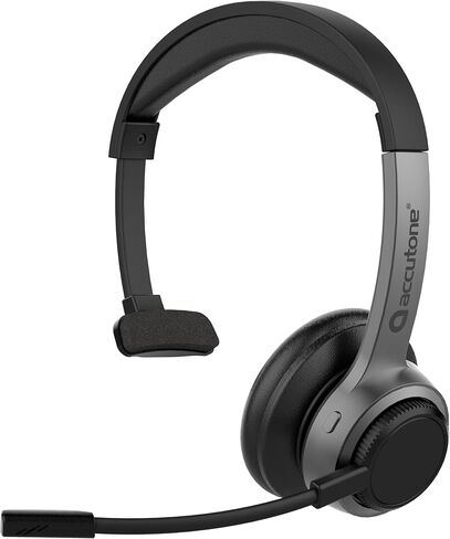 سماعات رأس Accutone Sonar 210 Mono Bluetooth، سماعة رأس مع ميكروفون، بطارية طويلة الأمد لأجهزة الكمبيوتر/Mac والهواتف المحمولة. متوافق مع MS Teams/Skype/Zoom، أفضل خيار للعمل in Saudi Arabia