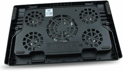 jojofuny Laptop Cooling Pad with 5 Fans USB Powered Cooling Base for Notebooks, Multi-Angle Adjustable Heatsink Stand Compatible with Laptops for Gaming and Work, Black in Saudi Arabia