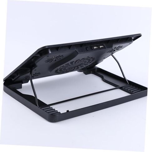 jojofuny Laptop Cooling Pad with 5 Fans USB Powered Cooling Base for Notebooks, Multi-Angle Adjustable Heatsink Stand Compatible with Laptops for Gaming and Work, Black in Saudi Arabia