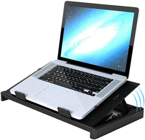 jojofuny Laptop Cooling Pad with 5 Fans USB Powered Cooling Base for Notebooks, Multi-Angle Adjustable Heatsink Stand Compatible with Laptops for Gaming and Work, Black in Saudi Arabia