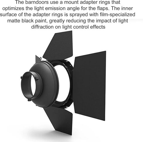 Yoidesu Barn Door Lighting, Adjustable Blackout Panels with 60 Degree Grid and 5 Magnetic Color Filters, with Mount for Photography Lighting in Saudi Arabia