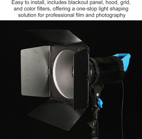 Yoidesu Barn Door Lighting, Adjustable Blackout Panels with 60 Degree Grid and 5 Magnetic Color Filters, with Mount for Photography Lighting in Saudi Arabia