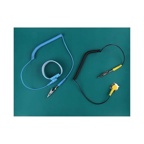Premium Anti Static Wrist Strap and Grounding Mat Set for Electronics Repair Phone Computer Maintenance with Silicone Work Surface 30x40cm 2mm Thick in Saudi Arabia