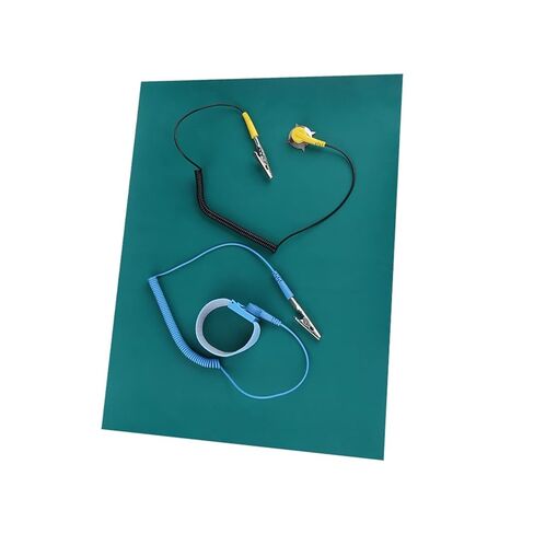 Premium Anti Static Wrist Strap and Grounding Mat Set for Electronics Repair Phone Computer Maintenance with Silicone Work Surface 30x40cm 2mm Thick in Saudi Arabia