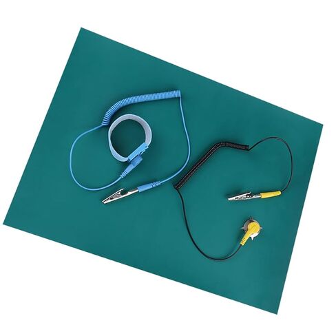 Premium Anti Static Wrist Strap and Grounding Mat Set for Electronics Repair Phone Computer Maintenance with Silicone Work Surface 30x40cm 2mm Thick in Saudi Arabia