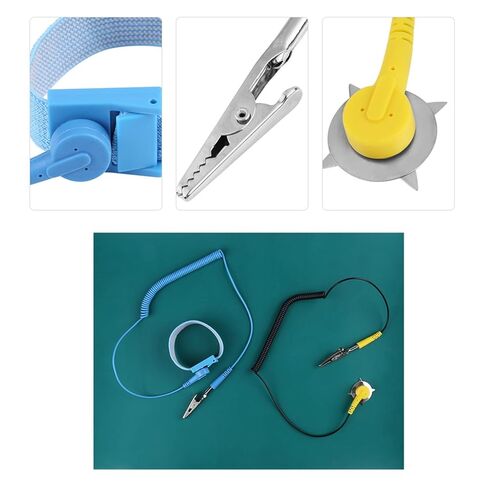 Premium Anti Static Wrist Strap and Grounding Mat Set for Electronics Repair Phone Computer Maintenance with Silicone Work Surface 30x40cm 2mm Thick in Saudi Arabia