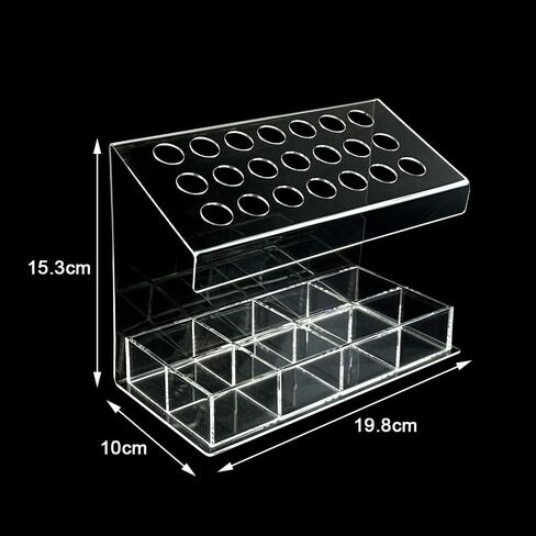Dental Acrylic Syringe Holder, YOUYA DENTAL Multi-Function Dental Composite Syringe Rack, Resin Adhesive Applicators Organizer Placement Case (12 Syringe Slots + 4 compartments) in Kuwait