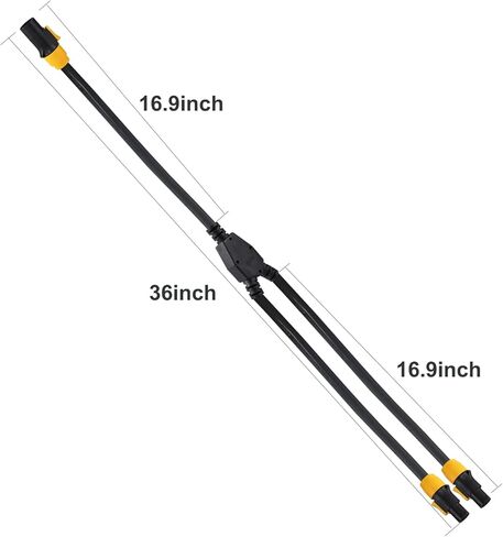كابل PowerCON من 1 إلى 2 منفذ Ture1 - كابل PowerCon True1 ذكر إلى 2X أنثى بطول 3FT 14AWG، كابل مقسم Y، للخدمة الشاقة في الهواء الطلق 20A موصل حقيقي مقاوم للماء لإضاءة المسرح/مكبر الصوت (SAC3MX - SAC3FX) in Saudi Arabia