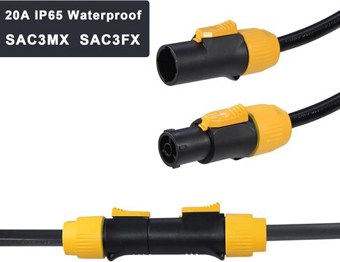 كابل PowerCON من 1 إلى 2 منفذ Ture1 - كابل PowerCon True1 ذكر إلى 2X أنثى بطول 3FT 14AWG، كابل مقسم Y، للخدمة الشاقة في الهواء الطلق 20A موصل حقيقي مقاوم للماء لإضاءة المسرح/مكبر الصوت (SAC3MX - SAC3FX) in Saudi Arabia