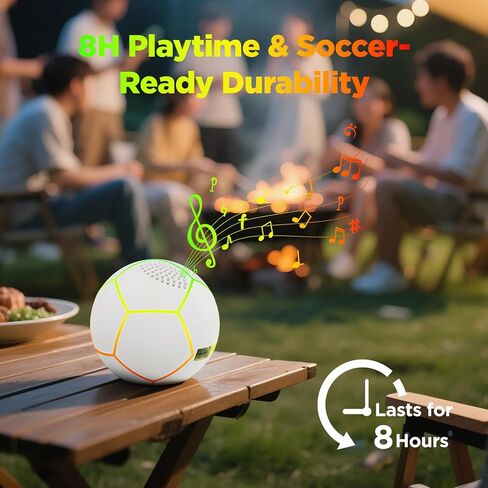 مكبر صوت بلوتوث لكأس العالم لكرة القدم 2026 مع أضواء LED - مكبر صوت لاسلكي محمول مع باس عميق، وقت تشغيل 8 ساعات، عرض ضوئي متزامن، مقاوم للماء IPX4، هدية لمحبي كرة القدم، والأطفال والكبار in Saudi Arabia