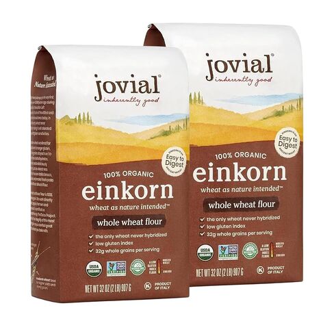 Jovial Einkorn 100% Organic Einkorn Whole Wheat Flour - Baking Flour, High Protein, Non-GMO, USDA Certified Organic, Unbleached Flour, Product of Italy, Organic Whole Wheat Flour - 32 Oz in Kuwait