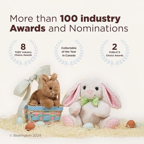 Bearington Baby Bunny Snuggler - بطانية أمان وردية للرضع مقاس 15 بوصة مع زخرفة من الساتان ورأس أرنب قطيفة - محببة ناعمة للفتيات وحديثي الولادة - هدية بطانية مريحة للتعميد والاستحمام in Kuwait
