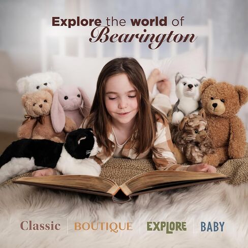 Bearington Baby Bunny Snuggler - بطانية أمان وردية للرضع مقاس 15 بوصة مع زخرفة من الساتان ورأس أرنب قطيفة - محببة ناعمة للفتيات وحديثي الولادة - هدية بطانية مريحة للتعميد والاستحمام in Kuwait