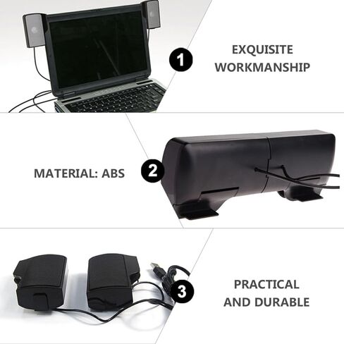 سماعات كمبيوتر jojofuny USB بمشبك على صندوق صوت سطح المكتب صغير الحجم للمنزل والمكتب مع 3. طاقة متوافقة مع الكمبيوتر المحمول والشاشة in Kuwait