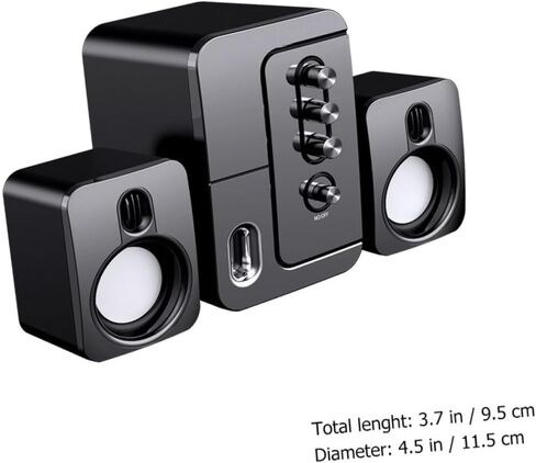 USB Computer Speaker 3D Surround Sound Bass Portable Compact Desktop Laptop Speaker for Home Office with USB Power, Black in Saudi Arabia