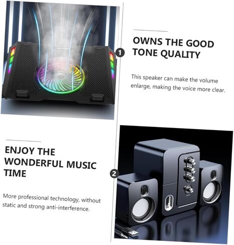 USB Computer Speaker 3D Surround Sound Bass Portable Compact Desktop Laptop Speaker for Home Office with USB Power, Black in Saudi Arabia