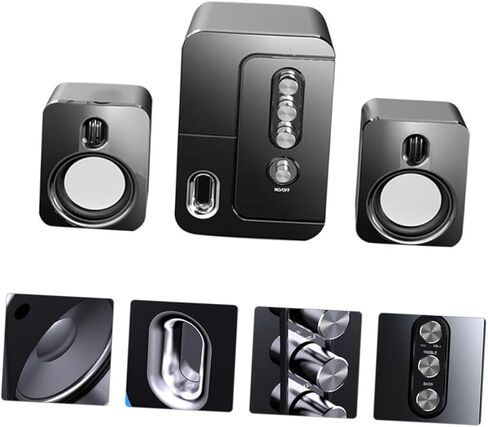 USB Computer Speaker 3D Surround Sound Bass Portable Compact Desktop Laptop Speaker for Home Office with USB Power, Black in Saudi Arabia