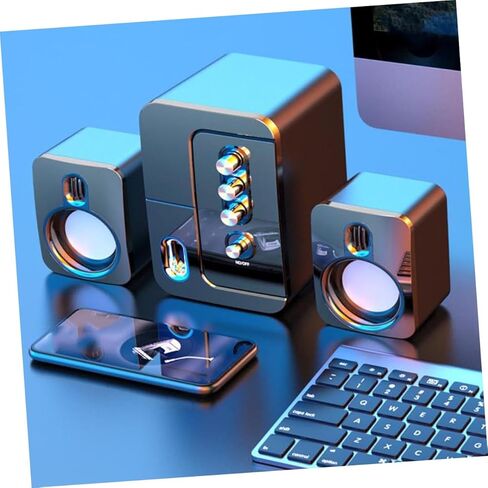 USB Computer Speaker 3D Surround Sound Bass Portable Compact Desktop Laptop Speaker for Home Office with USB Power, Black in Saudi Arabia