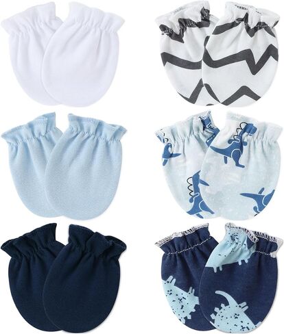 Baby Mittens 0-6 Months No Scratch 100% Cotton Gloves for Newborn Boys Girls in Saudi Arabia