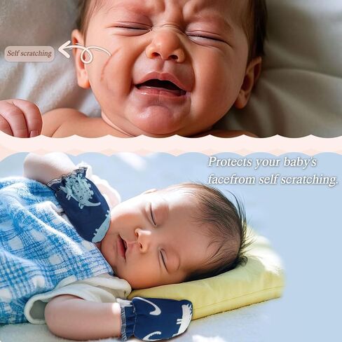 Baby Mittens 0-6 Months No Scratch 100% Cotton Gloves for Newborn Boys Girls in Saudi Arabia