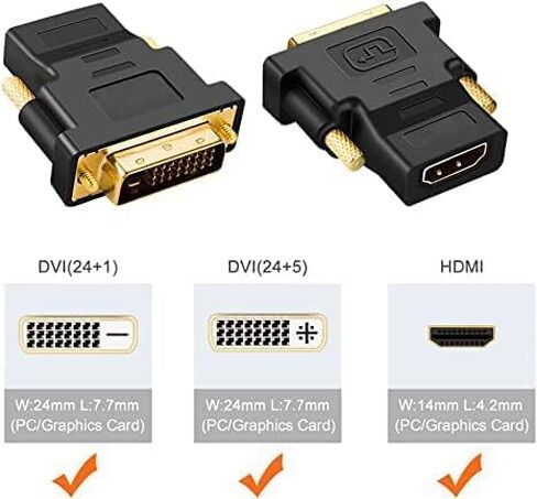 محول DVI إلى HDMI، محول DVI ذكر ثنائي الاتجاه إلى HDMI أنثى، يدعم 1080P، ثلاثي الأبعاد لـ PS3، PS4، صندوق التلفزيون، بلو راي، جهاز العرض، HDTV in Saudi Arabia