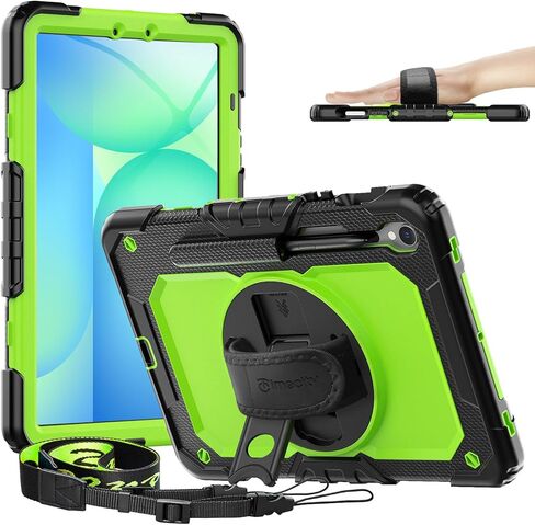 حافظة Timecity لجهاز Samsung Galaxy Tab S10 FE+/ S10 FE Plus 5G 2025 واقٍ لجهاز لوحي مقاس 13.1 بوصة، غطاء متين مقاوم للصدمات مع حامل قلم S، مسند، واقي شاشة، حزام اليد والكتف، أسود in Kuwait