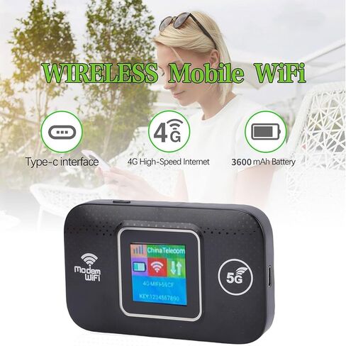 جهاز التوجيه المحمول PUSOKEI 5G LTE، نقطة اتصال واي فاي محمولة للسفر، مع فتحة لبطاقة SIM، سرعة عالية 300 ميجابت في الثانية، 12 جهازًا متصلاً، مع تشفير WPA WPA2 ومصدر طاقة USB in Saudi Arabia