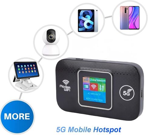 جهاز التوجيه المحمول PUSOKEI 5G LTE، نقطة اتصال واي فاي محمولة للسفر، مع فتحة لبطاقة SIM، سرعة عالية 300 ميجابت في الثانية، 12 جهازًا متصلاً، مع تشفير WPA WPA2 ومصدر طاقة USB in Saudi Arabia