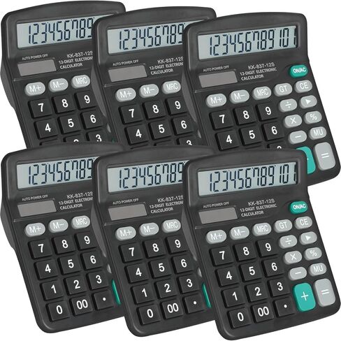 2 Pack Calculator Bulk, 12 Digits Calculators Desktop with Large LCD Display and Sensitive Butto, Solar and Battery Dual Power, Desk Calculator in Saudi Arabia