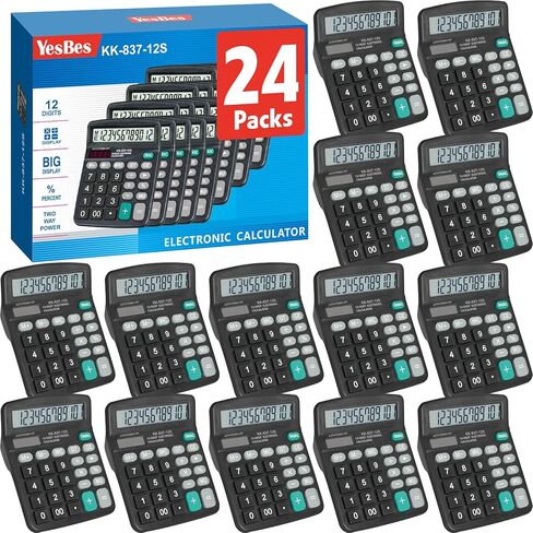 2 Pack Calculator Bulk, 12 Digits Calculators Desktop with Large LCD Display and Sensitive Butto, Solar and Battery Dual Power, Desk Calculator in Saudi Arabia