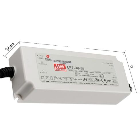 يعني جيدًا LPF 90W 24V 3.75A LED Driver، LPF-90D-24 AC-DC محول التيار الكهربائي المستمر لتحويل التيار الكهربائي مع IP67، PFC، 3 في 1 يعتم، علبة بلاستيكية in Kuwait