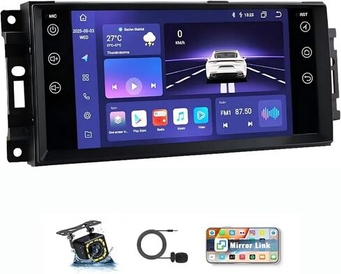 ستيريو سيارة Android 13 لسيارة دودج تشارجر 2008 2009 2010: شاشة لمس 7 بوصة مع تشغيل لاسلكي Carplay Android كاميرا احتياطية تلقائية GPS بلوتوث FM SWC in Saudi Arabia