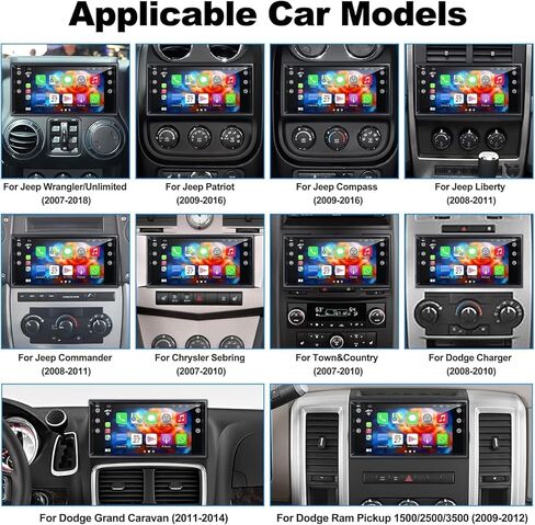 ستيريو سيارة Android 13 لسيارة دودج تشارجر 2008 2009 2010: شاشة لمس 7 بوصة مع تشغيل لاسلكي Carplay Android كاميرا احتياطية تلقائية GPS بلوتوث FM SWC in Saudi Arabia