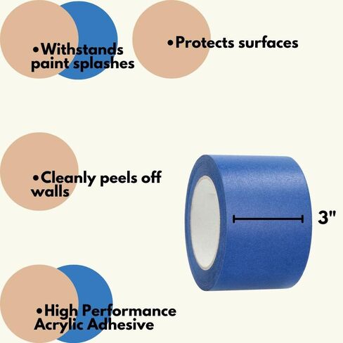شريط SHIELD TAPE Green Painters Tape Pro، 2 بوصة × 60 ياردة، 24 عبوة، سمك 5.5 مل، سهل التمزيق للأغراض العامة، الرسم، الفنون، الحرف اليدوية، المنزل، المكتب in Kuwait