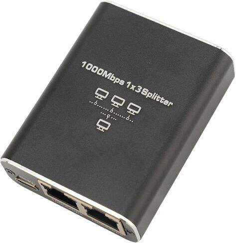 محولات شبكة الكمبيوتر المحمول 1000 ميجابت في الثانية مع كابل طاقة USB RJ45 الفاصل لـ Cat5 5e 6 7 8 كابل LAN الفاصل لمشاركة اتصال الشبكة جيجابت إيثرنت الفاصل 1 إلى 2 سرعة عالية in Kuwait