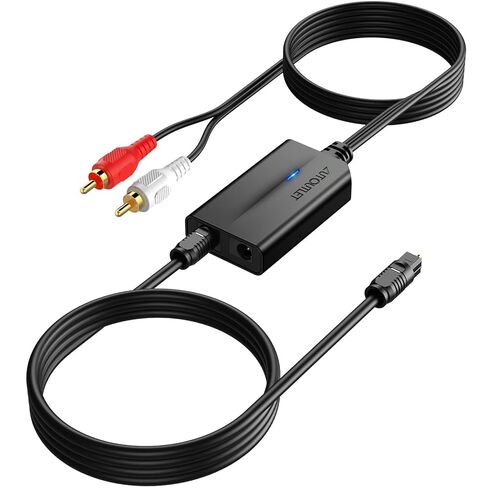 AUTOUTLET 192KHz SPDIF to RCA Converter, 6FT/1.8M Digital to Analog Audio Converter, Built-in Amplifier, 0.7m Cable, Plug and Play, Optical/Toslink to RCA Cable for HDTV, DVD and Game Console in Saudi Arabia