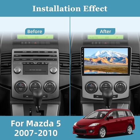 [2+64G] راديو سيارة Android لسيارة Mazda 5 2007-2010 - Carplay لاسلكي وAndroid Auto - ستيريو سيارة بشاشة لمس 9 بوصة مع DSP/واجهة مستخدم متعددة/WiFi/GPS Navigation/SWC + كاميرا احتياطية AHD in Saudi Arabia