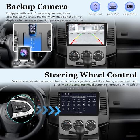 [2+64G] راديو سيارة Android لسيارة Mazda 5 2007-2010 - Carplay لاسلكي وAndroid Auto - ستيريو سيارة بشاشة لمس 9 بوصة مع DSP/واجهة مستخدم متعددة/WiFi/GPS Navigation/SWC + كاميرا احتياطية AHD in Saudi Arabia