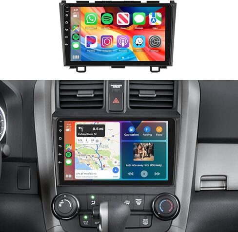 ستيريو راديو السيارة 4G+64G لسيارة Honda CRV 2007-2011، شاشة لمس IPS 9 بوصة/Android 15/Wireless CarPlay/Android Auto/DSP 32 EQ/GPS/WiFi/5.0Bluetooth/FM/RDS/SWC/AHD كاميرا احتياطية in Kuwait