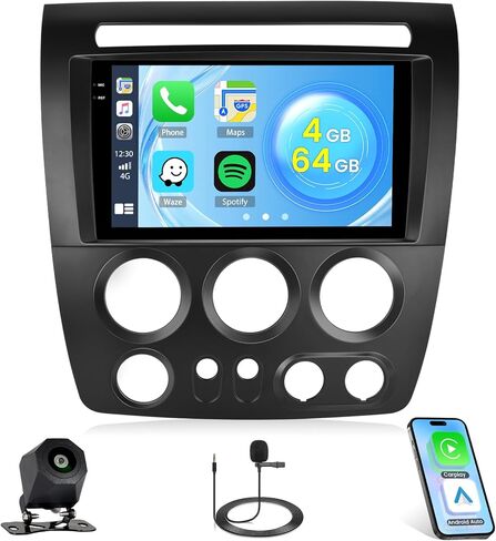 راديو 4+64G Android 15 لسيارة Hummer H3 2005-2010، شاشة لمس 9 بوصة لسيارة Hummer H3 ستيريو، CarPlay لاسلكي/Android Auto، 5 جيجا هرتز WiFi، Bluetooth 5.0، EQ، GPS، 1280 * 720، كاميرا احتياطية in Saudi Arabia