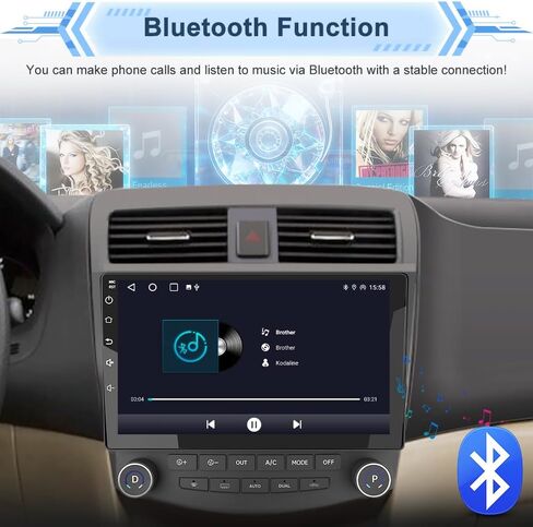ترقية راديو السيارة 10.1 بوصة لسيارة Honda Accord 2003 2004 2005 2006 2007 | 2 جيجابايت + 64 جيجابايت | CarPlay اللاسلكي وAndroid Auto | كاميرا احتياطية | FM AM RDS SWC WiFi in Kuwait