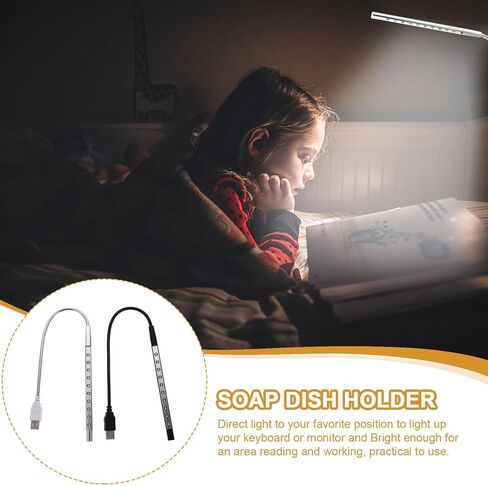 2PCS USB Table Lamp LED High Brightness Flexible Gooseneck Portable Reading Light for Bedside and Laptop Eye-Caring Night Light with Long Lifespan and Compact Design Random Color in Saudi Arabia