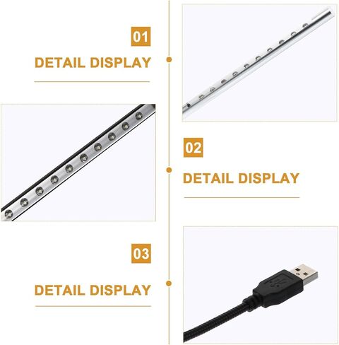 2PCS USB Table Lamp LED High Brightness Flexible Gooseneck Portable Reading Light for Bedside and Laptop Eye-Caring Night Light with Long Lifespan and Compact Design Random Color in Saudi Arabia