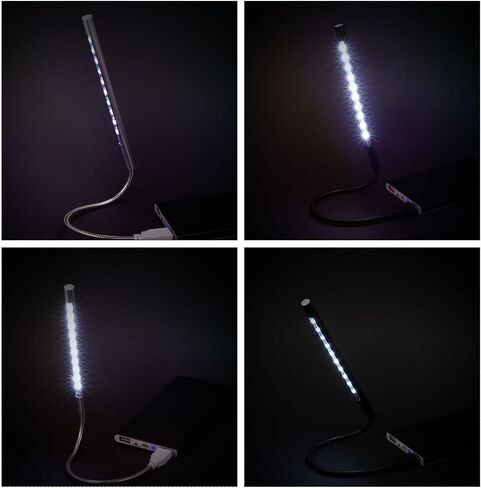 2PCS USB Table Lamp LED High Brightness Flexible Gooseneck Portable Reading Light for Bedside and Laptop Eye-Caring Night Light with Long Lifespan and Compact Design Random Color in Saudi Arabia