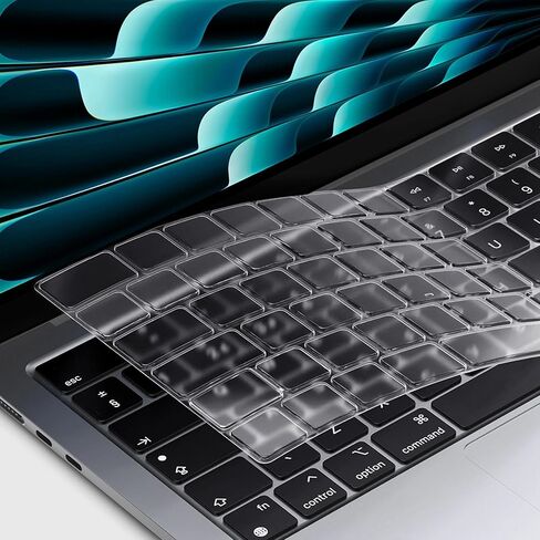 Keyboard Cover Skin, 2 Pcs Premium Ultra Thin Protector, Compatible with MacBook Pro 14" M5 & 14"/16" M4/M3/M2/M1 Pro/Max Chip; MacBook Air 15"/13.6" M4/M3/M2 Chip, 2025-2021 EU (ISO) Layout, Clear in Saudi Arabia