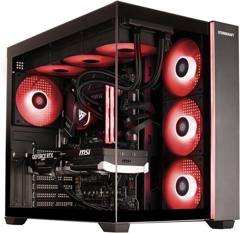 STORMCRAFT Falcon AI Gaming Computer AMD Ryzen 7 7800X3D 5.0 GHz, RX 9070 XT 16G, 32GB DDR5 RGB 6000MHz RAM, 1TB Gen4 NVMe SSD, 850W Gold ATX 3 PSU, 360mm AIO, USB-C, Bluetooth, Wi-Fi VR Ready PC in Saudi Arabia