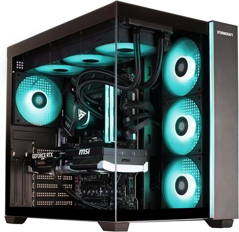 STORMCRAFT Falcon AI Gaming Computer AMD Ryzen 7 7800X3D 5.0 GHz, RX 9070 XT 16G, 32GB DDR5 RGB 6000MHz RAM, 1TB Gen4 NVMe SSD, 850W Gold ATX 3 PSU, 360mm AIO, USB-C, Bluetooth, Wi-Fi VR Ready PC in Saudi Arabia