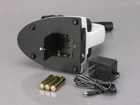 AmScope M149C-PS50-WM مجهر أحادي مركب، عدسات WF10x وWF25x، تكبير 40x-1000x، إضاءة LED، Brightfield، مكثف أحادي العدسة، مرحلة عادية، 110 فولت أو يعمل بالبطارية، إطار معدني عالي التحمل، يتضمن مجموعة من 50 شريحة مُجهزة in Saudi Arabia